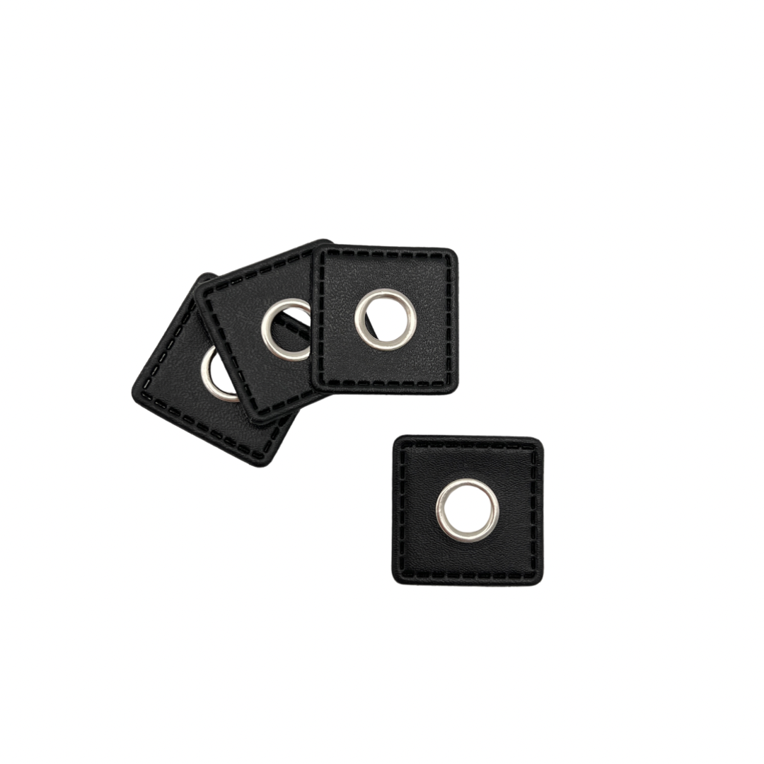 Aufnäher Quadrat mit Öse - 5 Stück