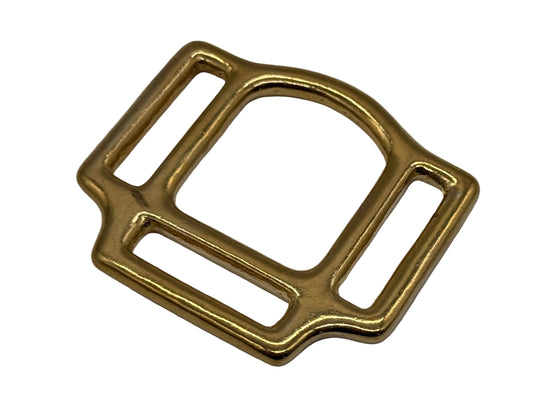 Messing-Halfterquadrat mit 3 Öffnungen 26x6x59mm - 5 Stück